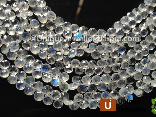 White Rainbow Faceted Heart Beads